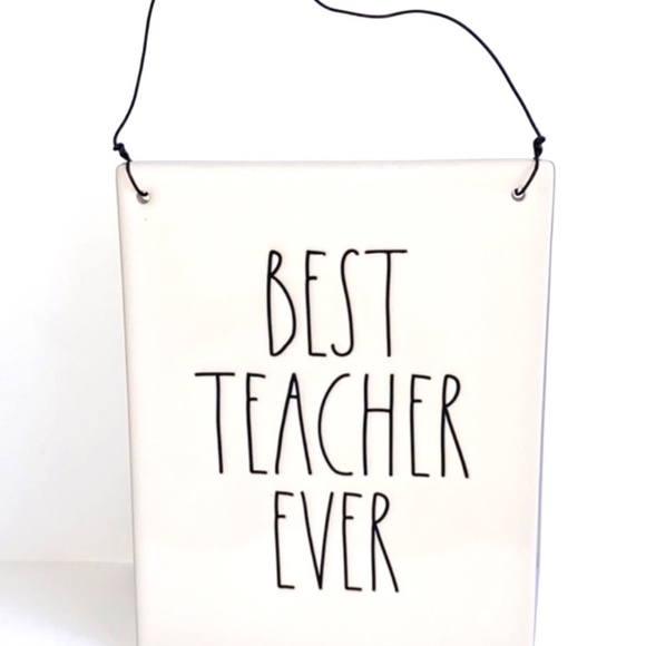 Rae Dunn - BEST TEACHER EVER PLAQUE - Picture 2 of 6